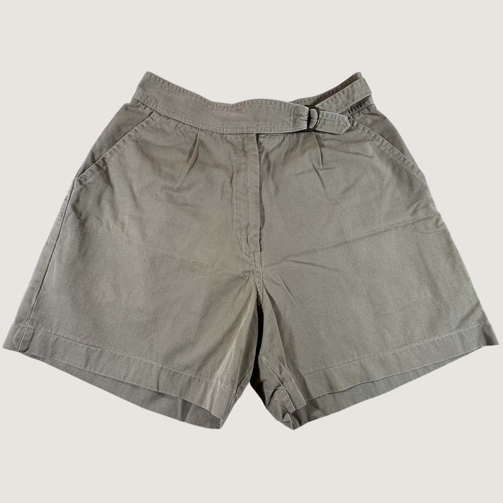 Patagonia Womens Khaki Pleated Shorts D-Ring Belt High Rise Outdoor Hiking